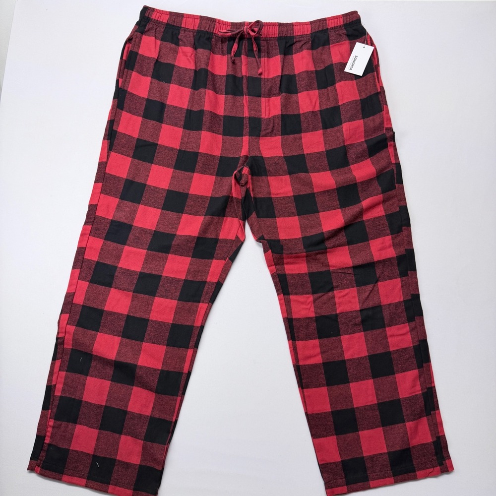 Sonoma Goods For Life Mens XXL Red Black Buffalo Plaid Flannel Pajama Pants NWT